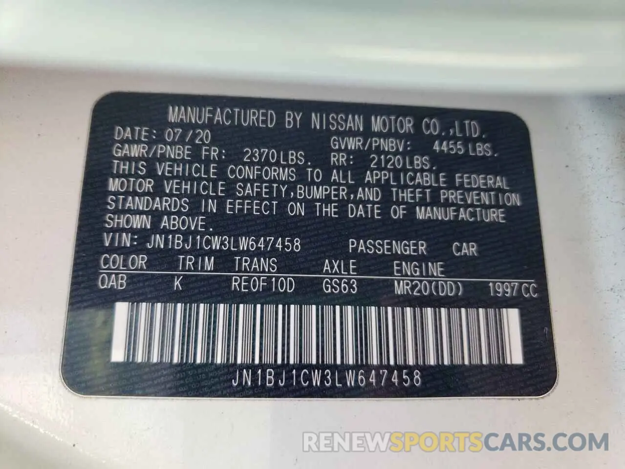 14 Photograph of a damaged car JN1BJ1CW3LW647458 NISSAN ROGUE 2020