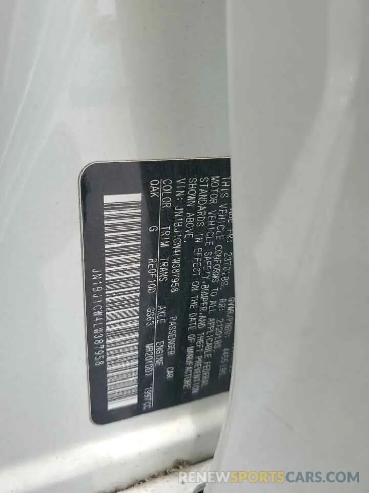 12 Photograph of a damaged car JN1BJ1CW4LW387958 NISSAN ROGUE 2020