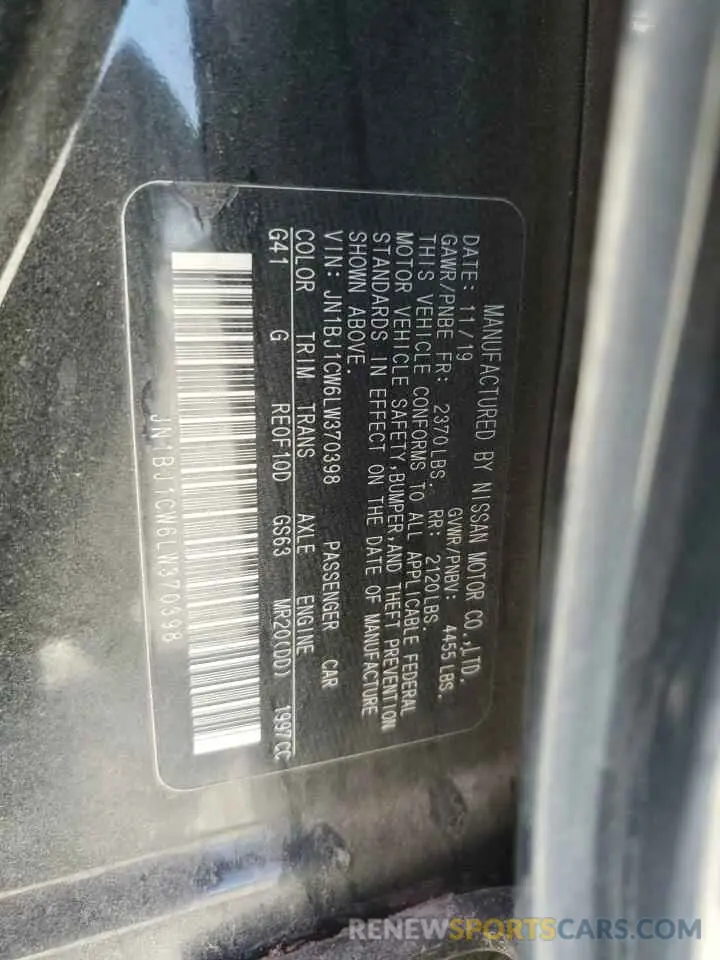 13 Photograph of a damaged car JN1BJ1CW6LW370398 NISSAN ROGUE 2020