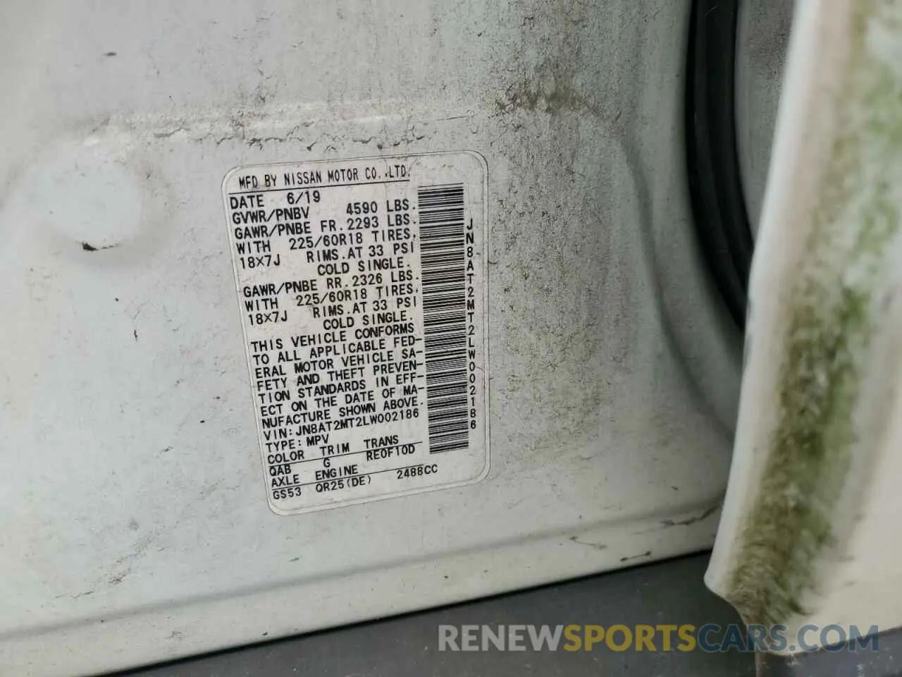 14 Photograph of a damaged car JN8AT2MT2LW002186 NISSAN ROGUE 2020