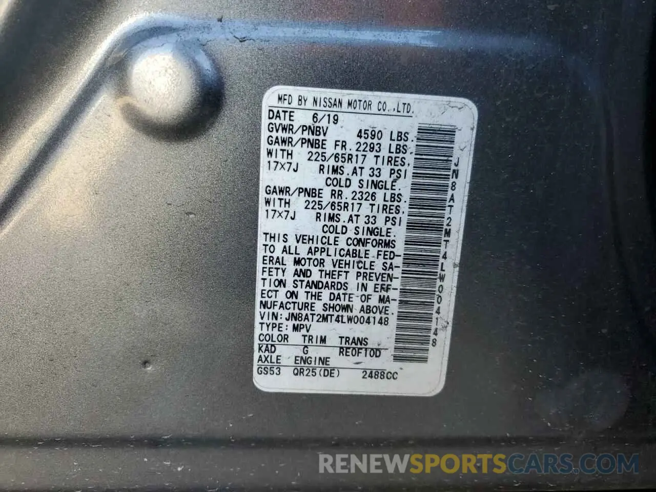 14 Photograph of a damaged car JN8AT2MT4LW004148 NISSAN ROGUE 2020