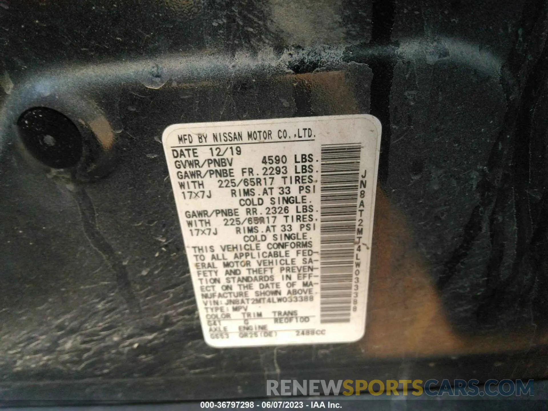 9 Photograph of a damaged car JN8AT2MT4LW033388 NISSAN ROGUE 2020