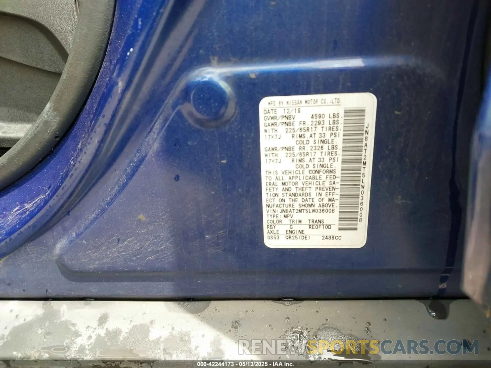 9 Photograph of a damaged car JN8AT2MT5LW036008 NISSAN ROGUE 2020