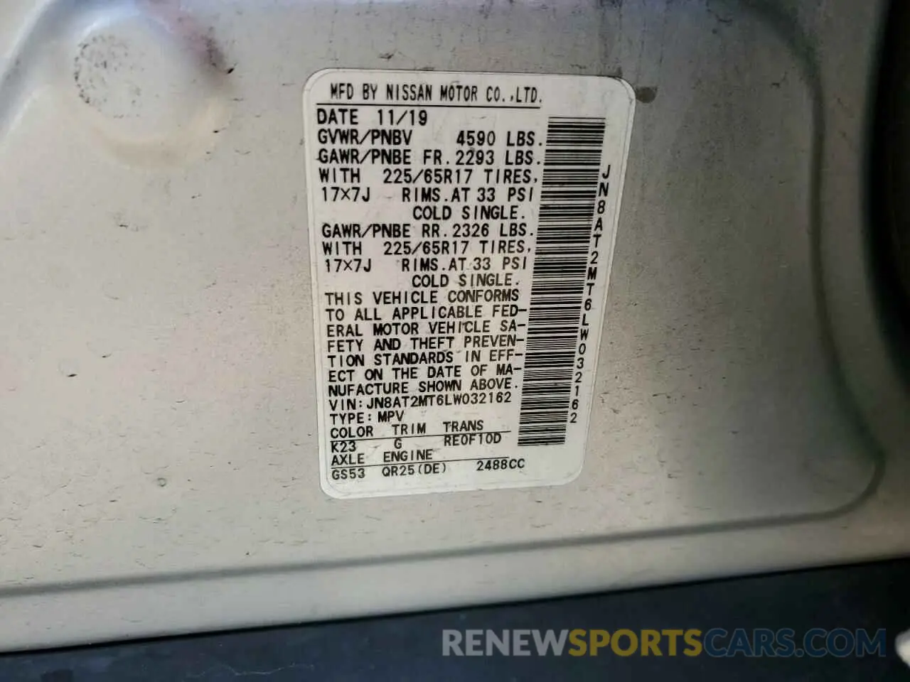 14 Photograph of a damaged car JN8AT2MT6LW032162 NISSAN ROGUE 2020