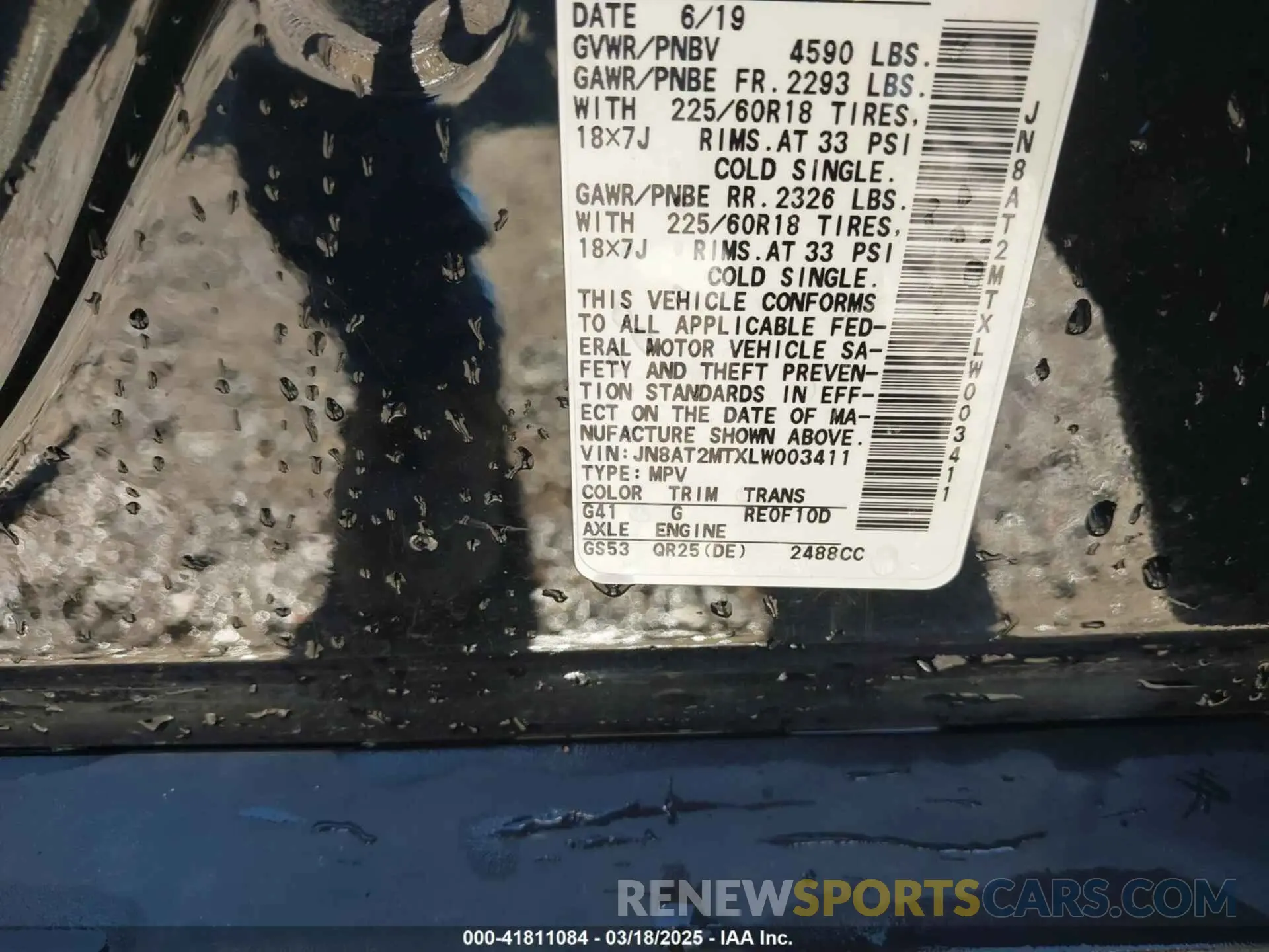 9 Photograph of a damaged car JN8AT2MTXLW003411 NISSAN ROGUE 2020
