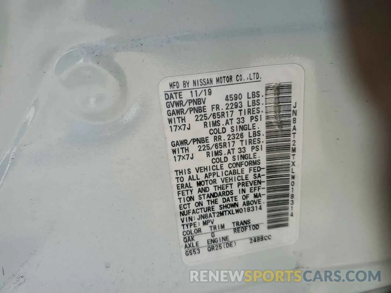 13 Photograph of a damaged car JN8AT2MTXLW018314 NISSAN ROGUE 2020