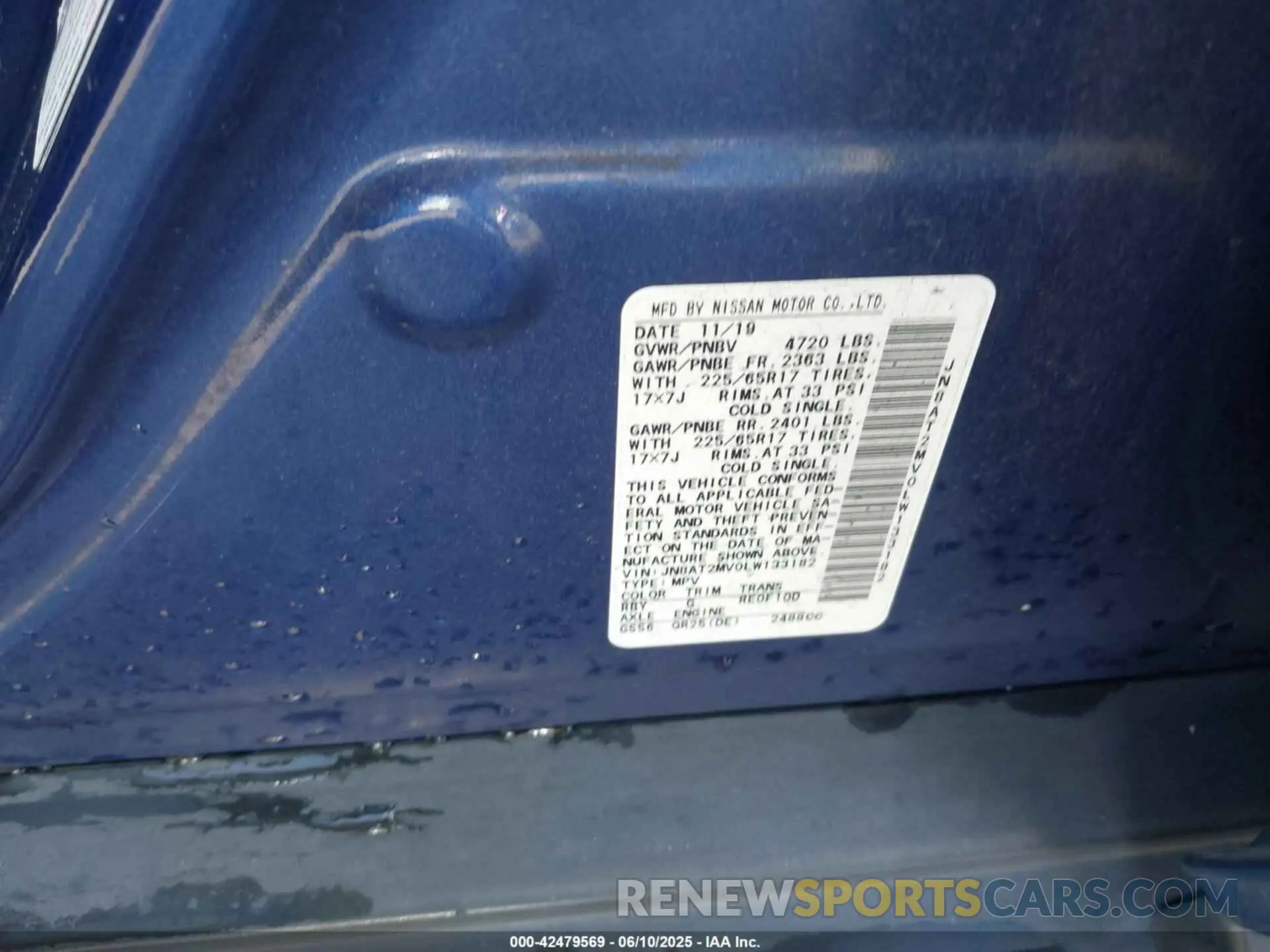 9 Photograph of a damaged car JN8AT2MV0LW133182 NISSAN ROGUE 2020