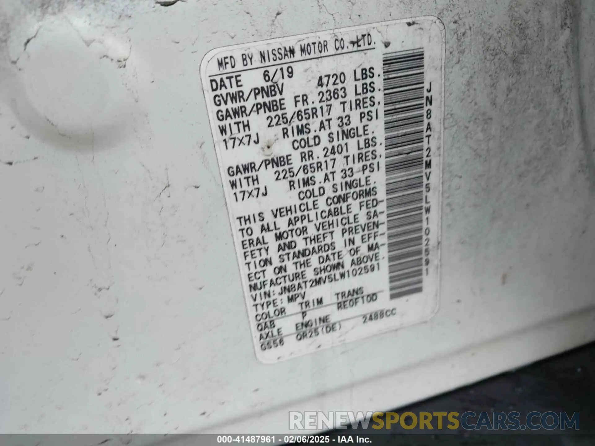 9 Photograph of a damaged car JN8AT2MV5LW102591 NISSAN ROGUE 2020