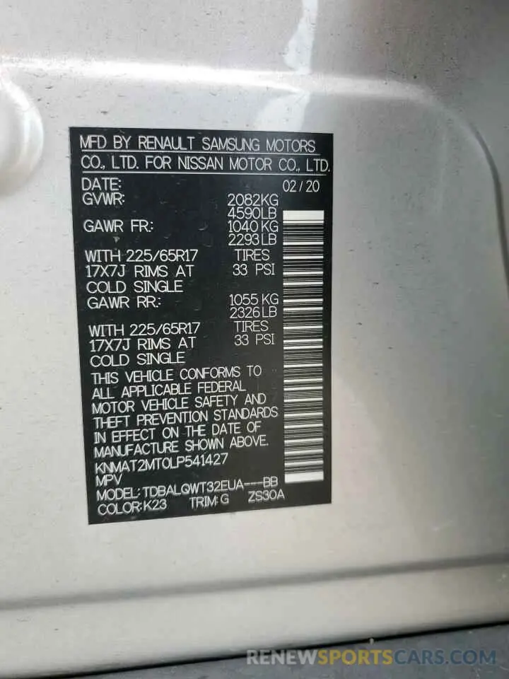13 Photograph of a damaged car KNMAT2MT0LP541427 NISSAN ROGUE 2020