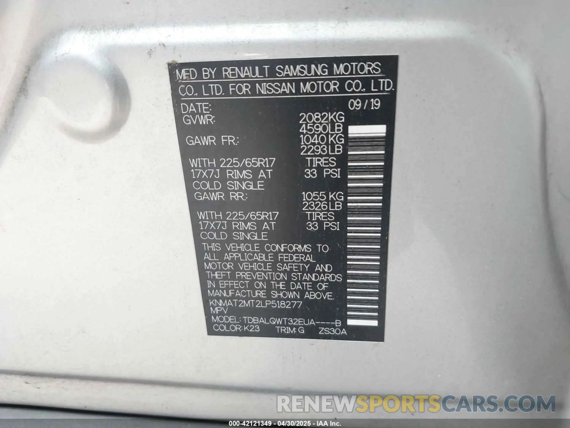 9 Photograph of a damaged car KNMAT2MT2LP518277 NISSAN ROGUE 2020