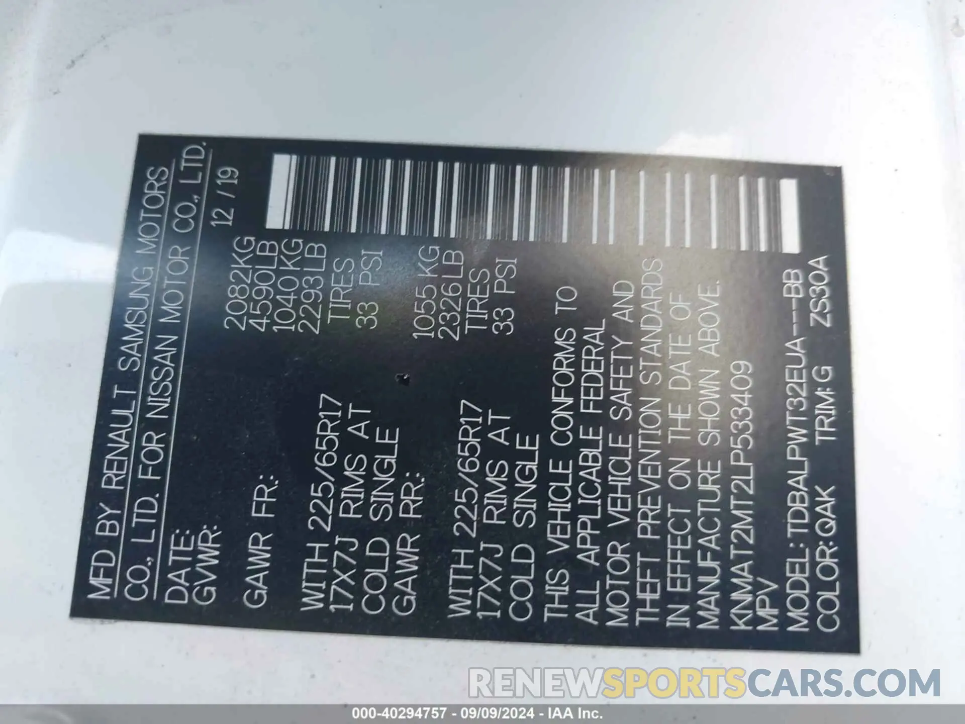 9 Photograph of a damaged car KNMAT2MT2LP533409 NISSAN ROGUE 2020