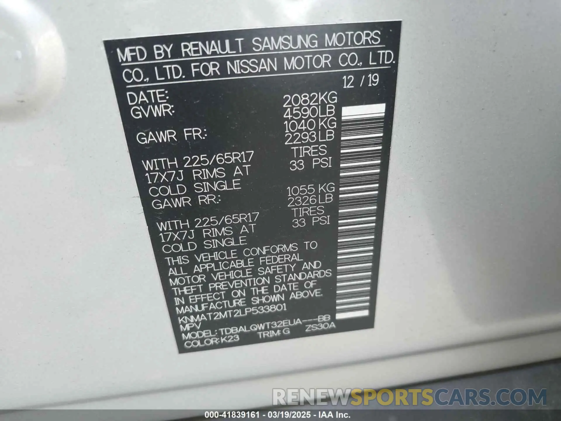 9 Photograph of a damaged car KNMAT2MT2LP533801 NISSAN ROGUE 2020