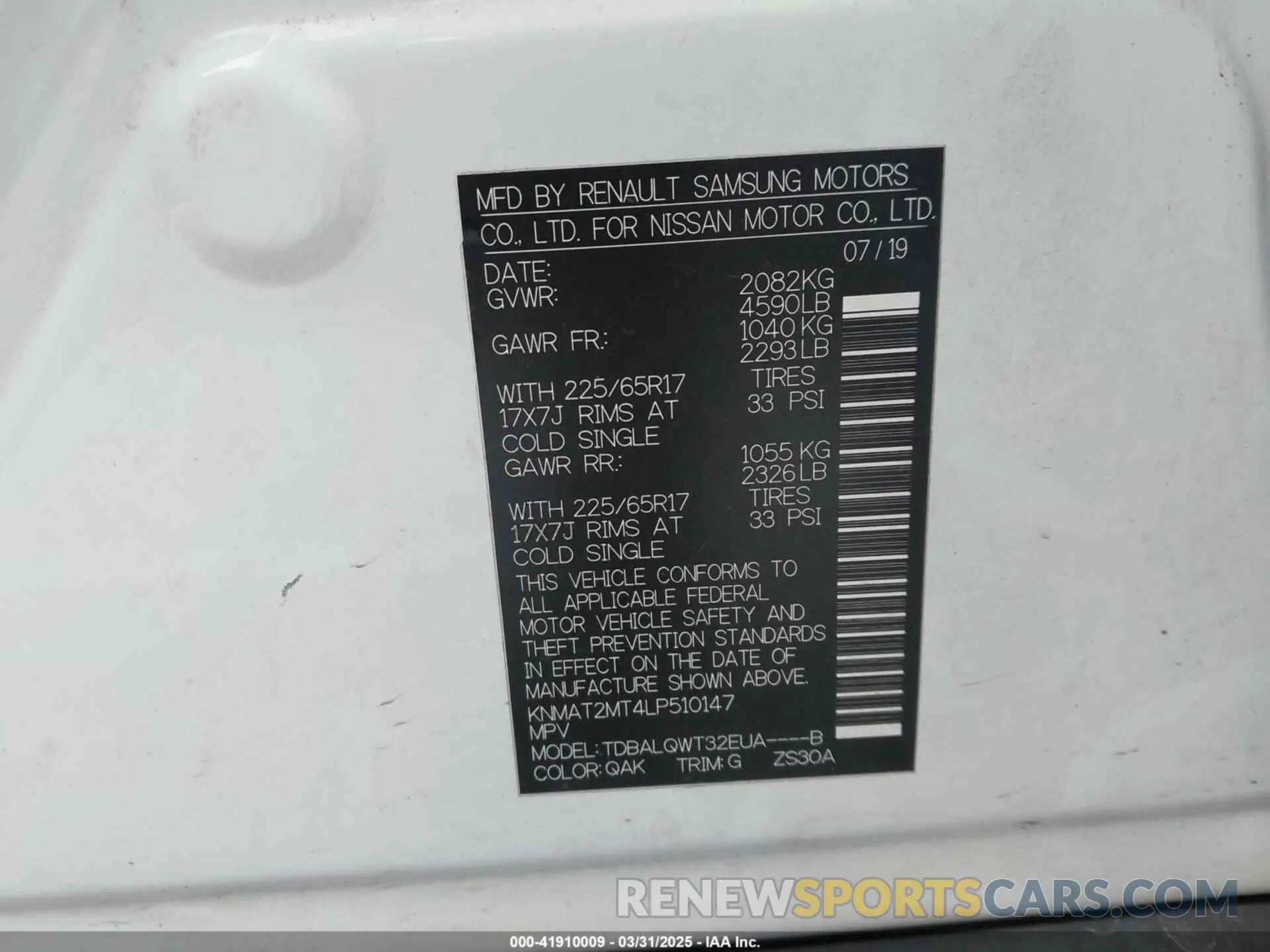 9 Photograph of a damaged car KNMAT2MT4LP510147 NISSAN ROGUE 2020