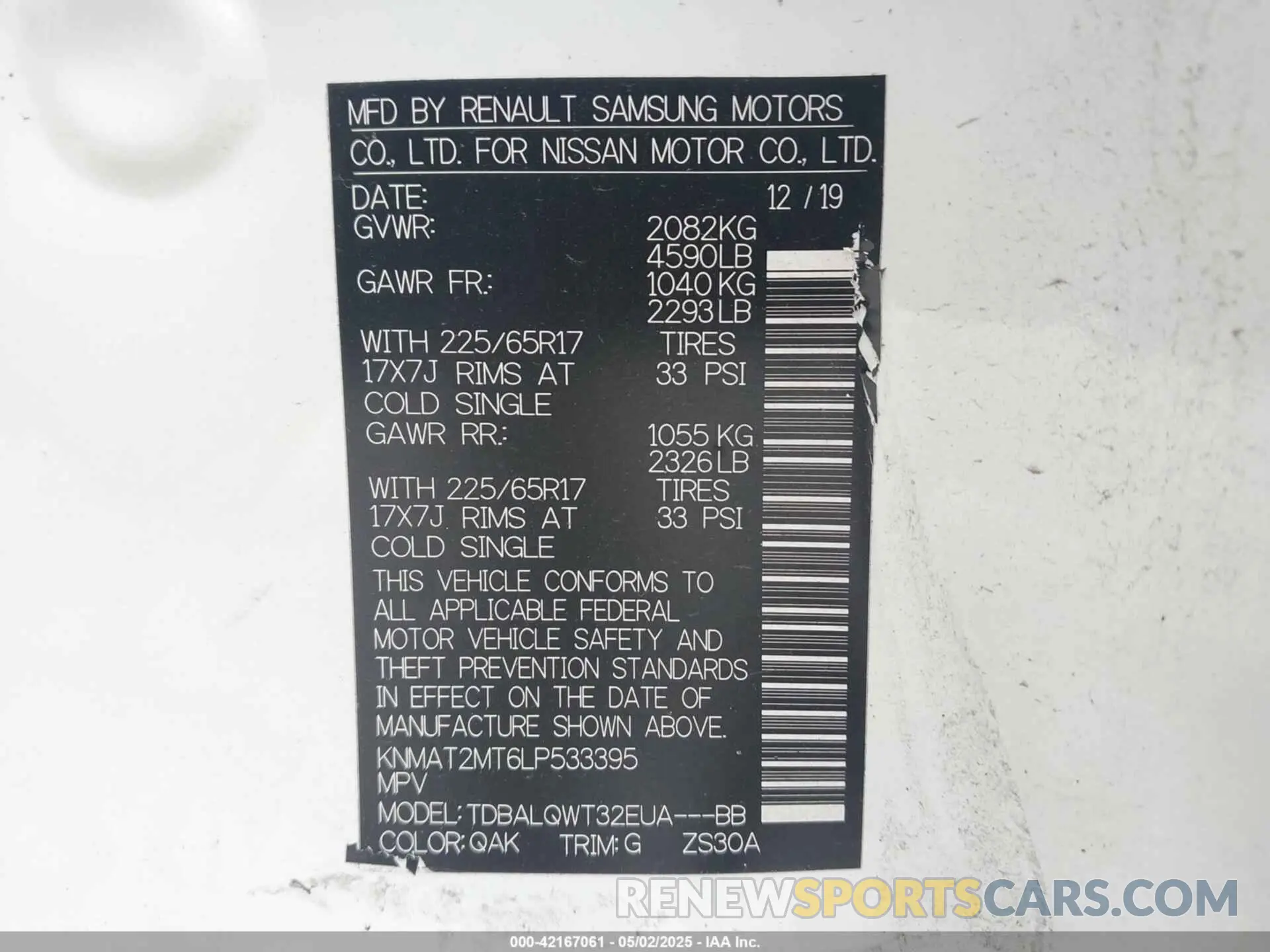 9 Photograph of a damaged car KNMAT2MT6LP533395 NISSAN ROGUE 2020