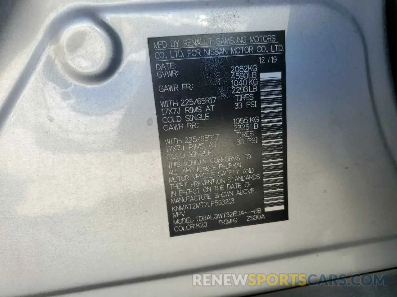 14 Photograph of a damaged car KNMAT2MT7LP533213 NISSAN ROGUE 2020