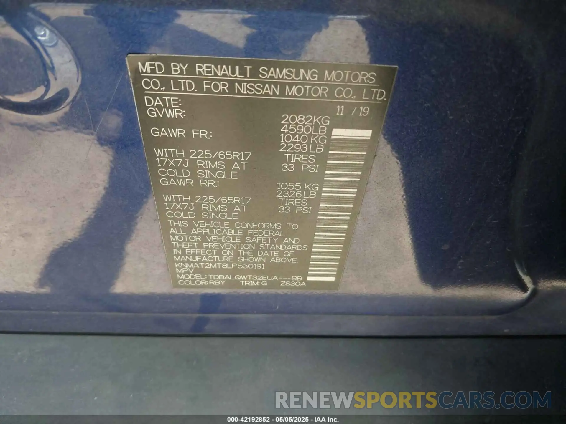 9 Photograph of a damaged car KNMAT2MT8LP530191 NISSAN ROGUE 2020