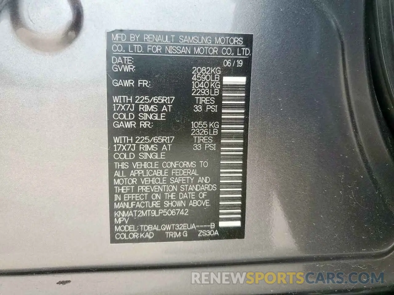 13 Photograph of a damaged car KNMAT2MT9LP506742 NISSAN ROGUE 2020
