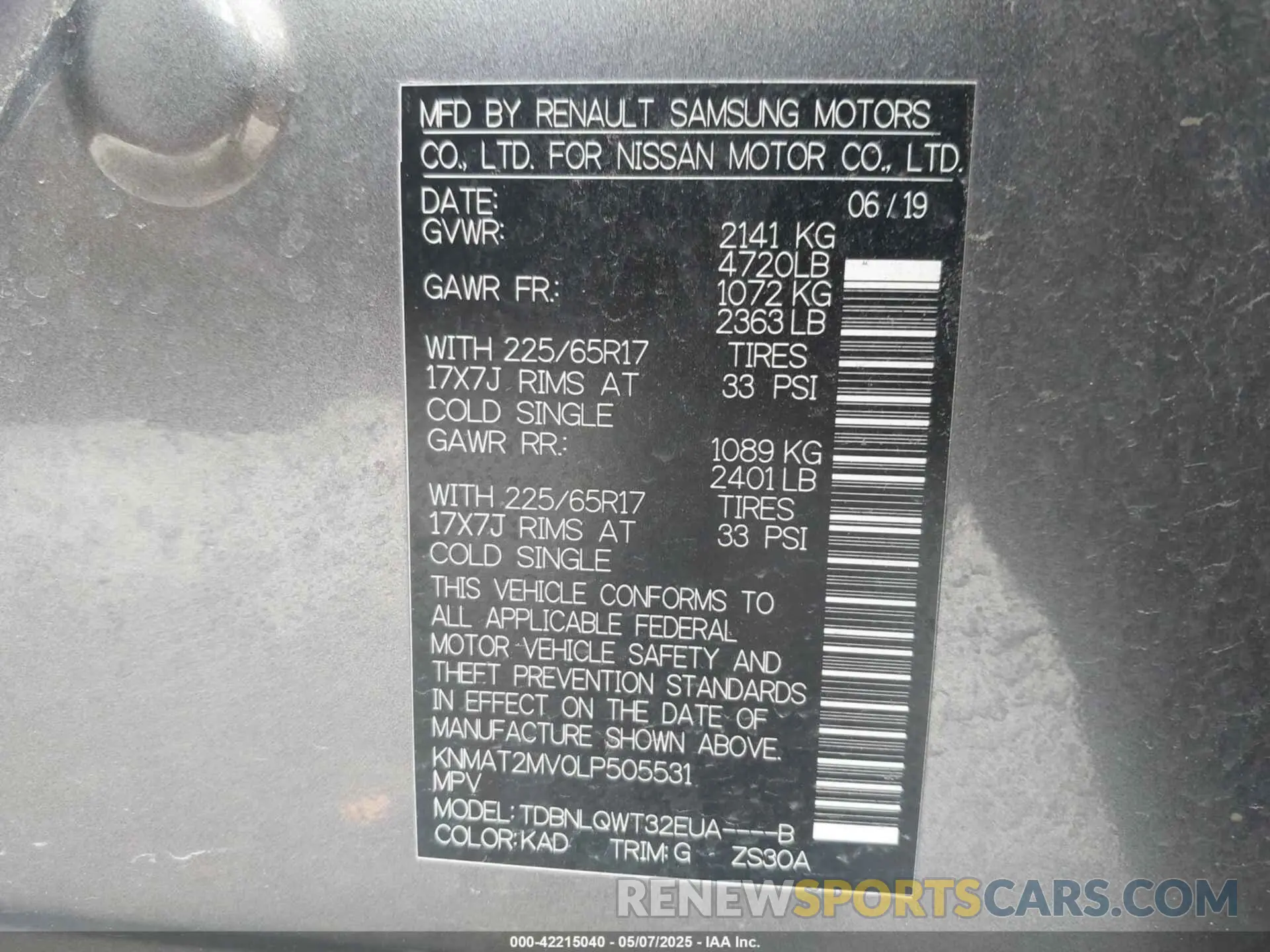 9 Photograph of a damaged car KNMAT2MV0LP505531 NISSAN ROGUE 2020