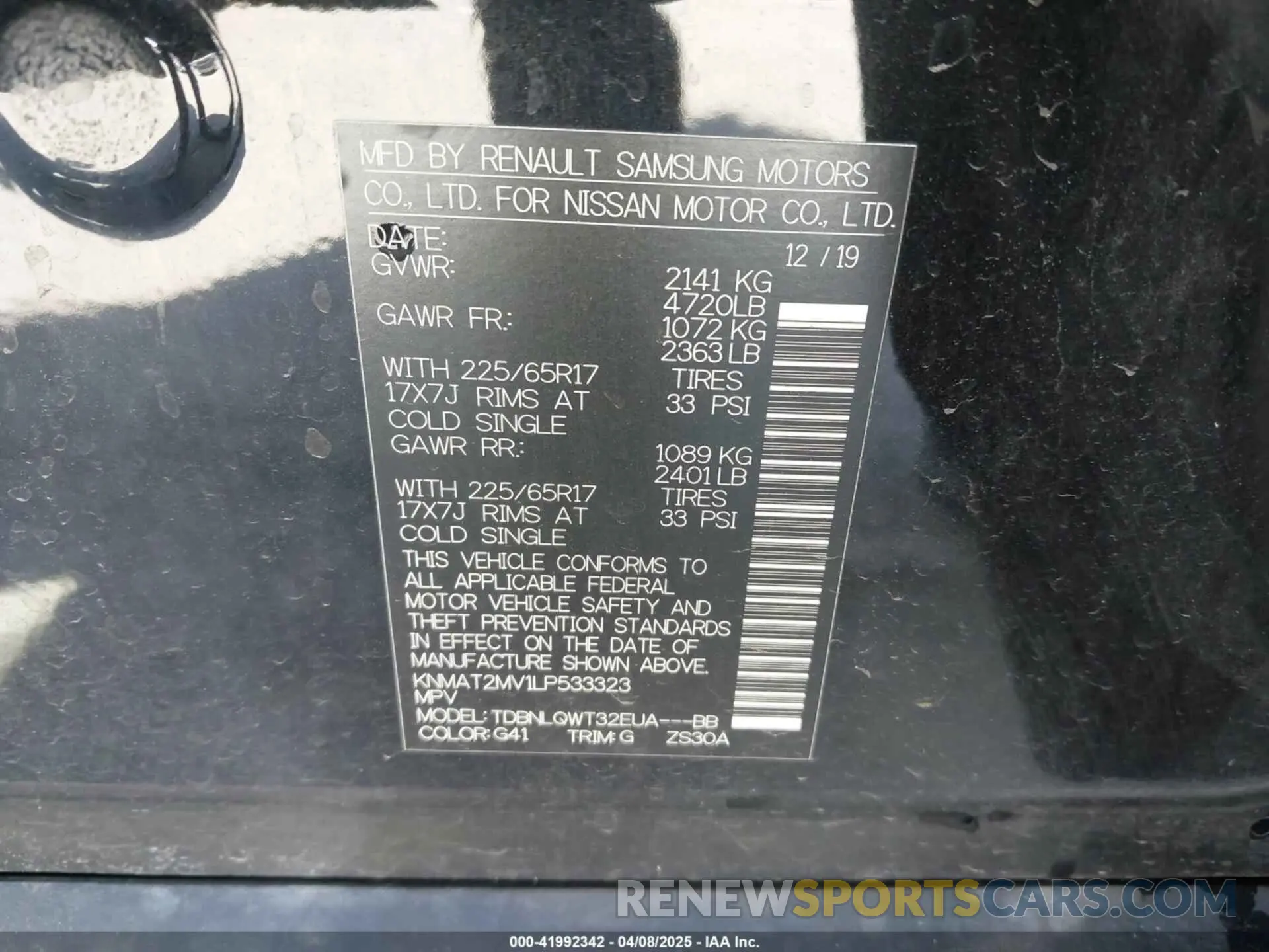9 Photograph of a damaged car KNMAT2MV1LP533323 NISSAN ROGUE 2020