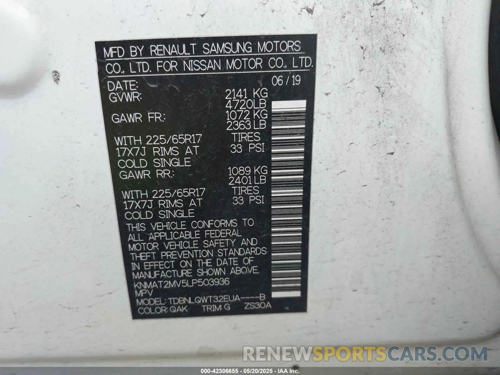 9 Photograph of a damaged car KNMAT2MV5LP503936 NISSAN ROGUE 2020