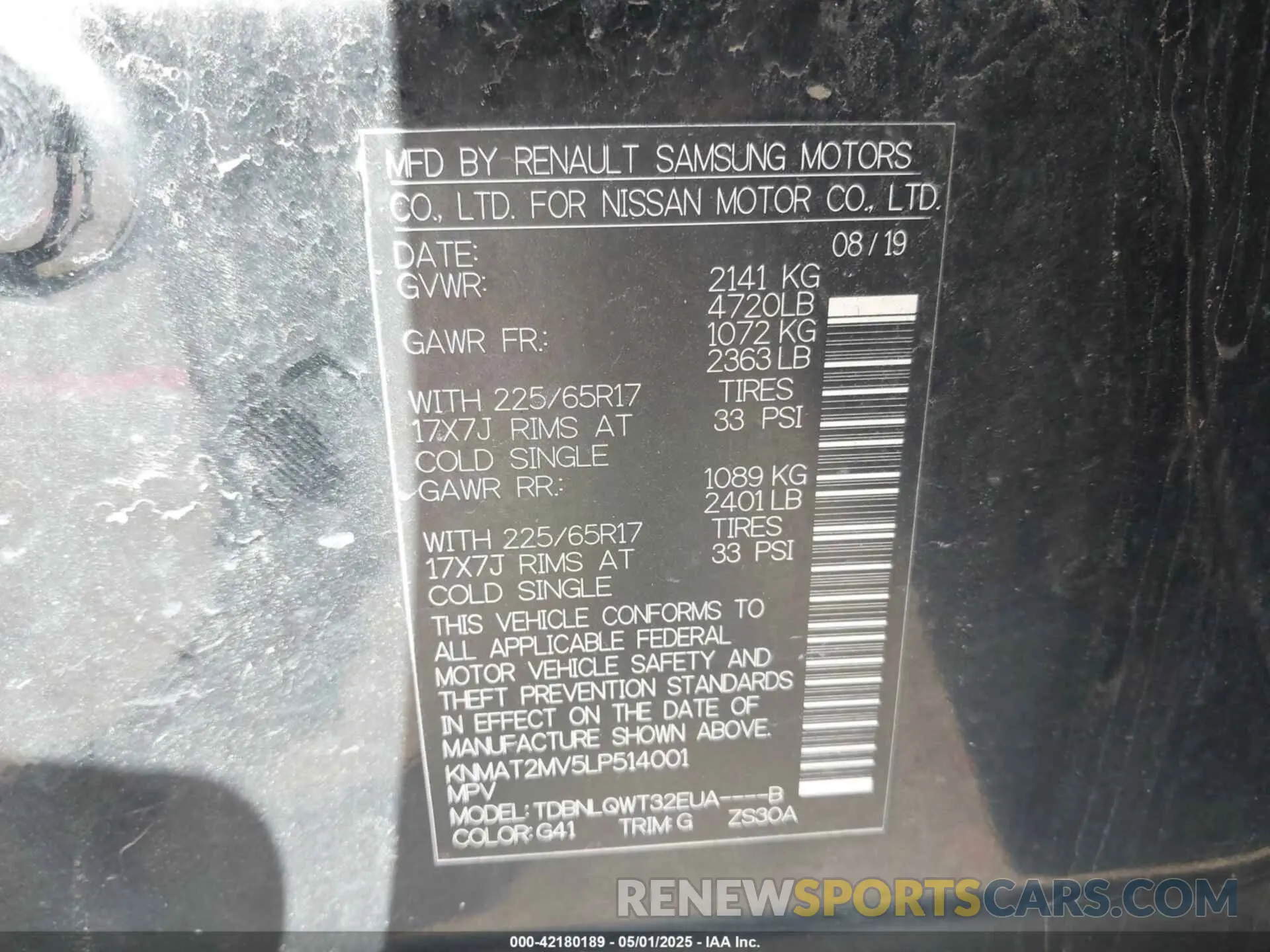 9 Photograph of a damaged car KNMAT2MV5LP514001 NISSAN ROGUE 2020