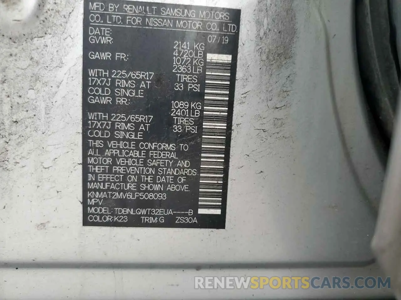 14 Photograph of a damaged car KNMAT2MV6LP508093 NISSAN ROGUE 2020