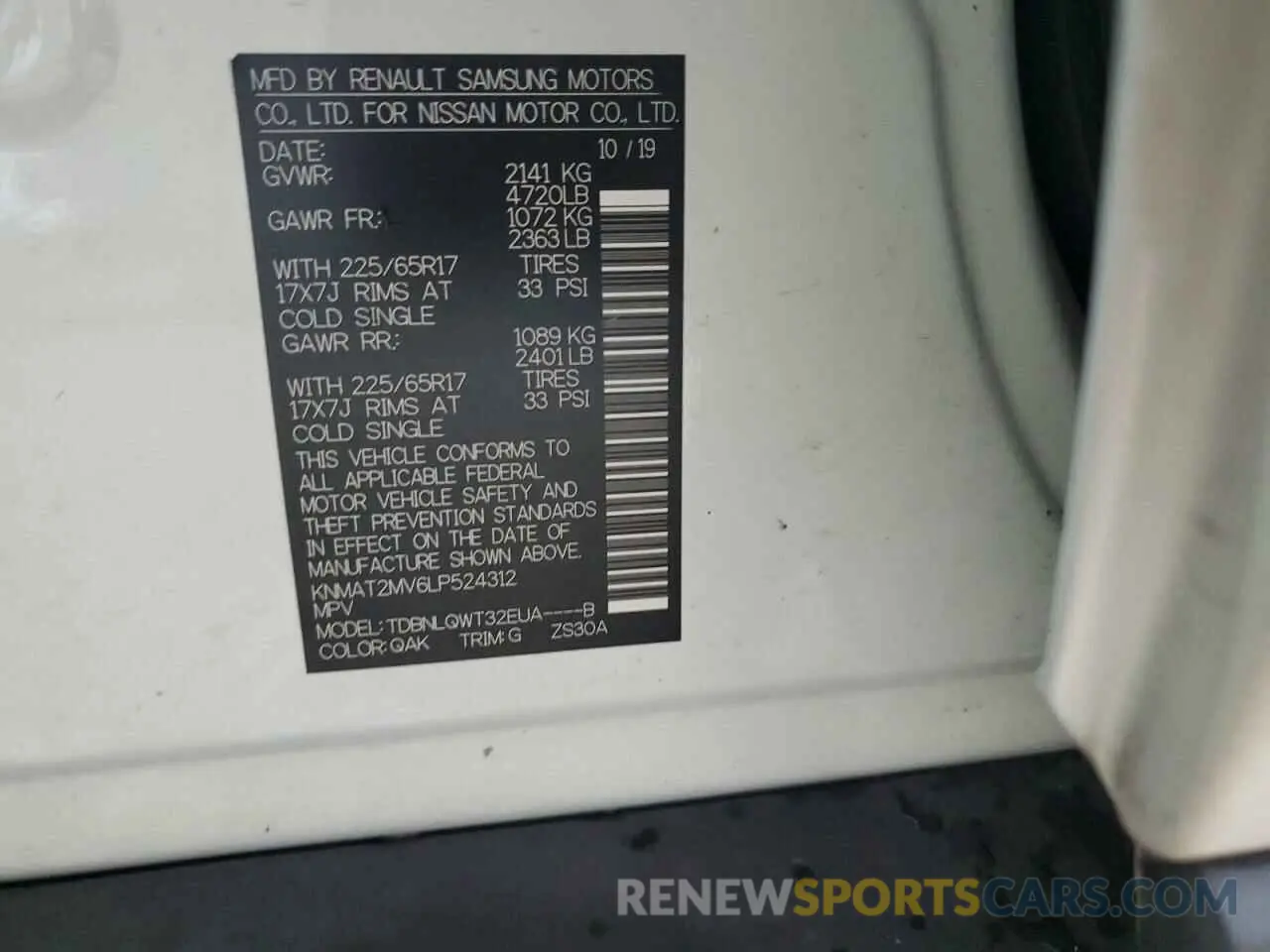 12 Photograph of a damaged car KNMAT2MV6LP524312 NISSAN ROGUE 2020