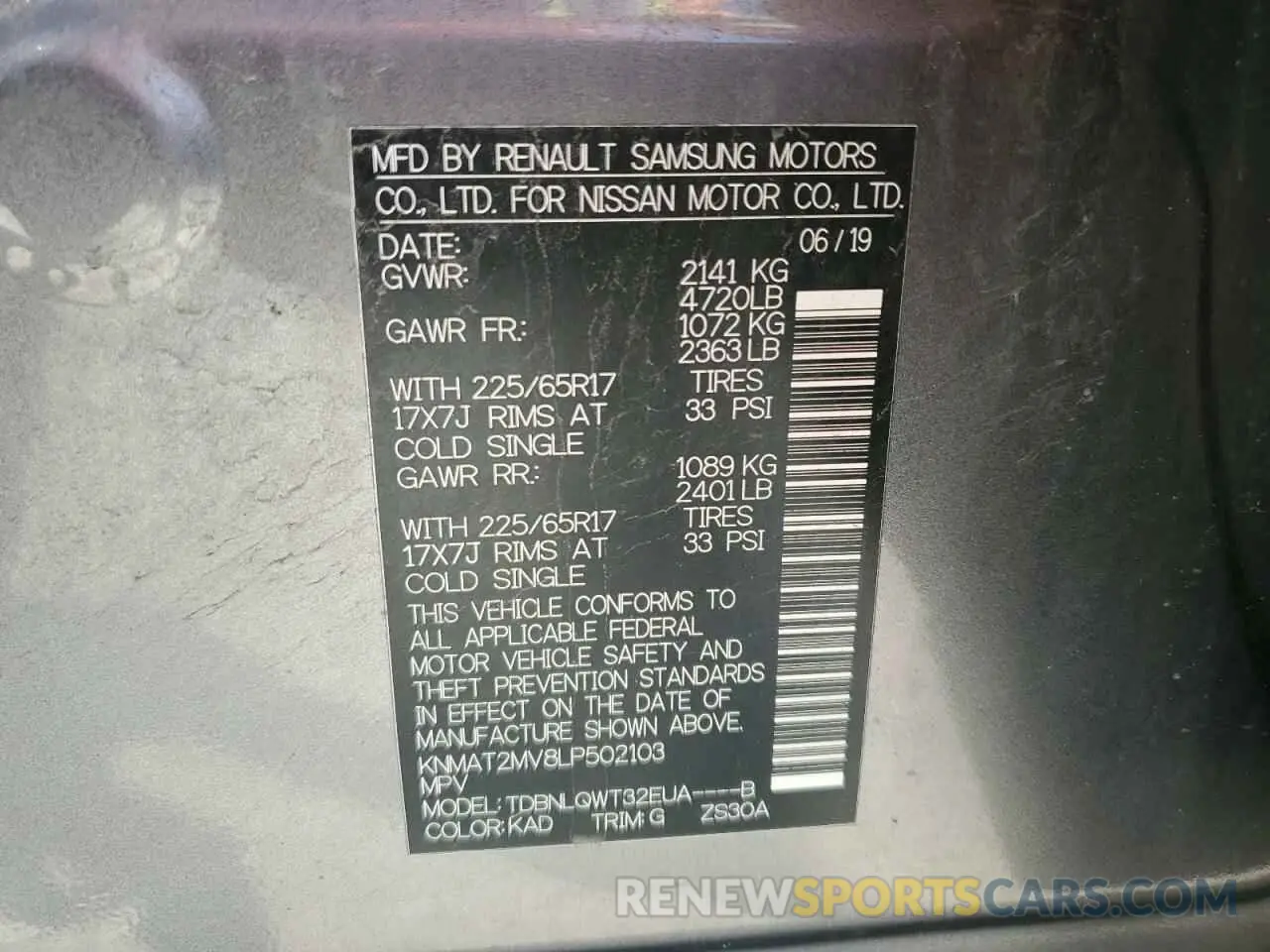 13 Photograph of a damaged car KNMAT2MV8LP502103 NISSAN ROGUE 2020
