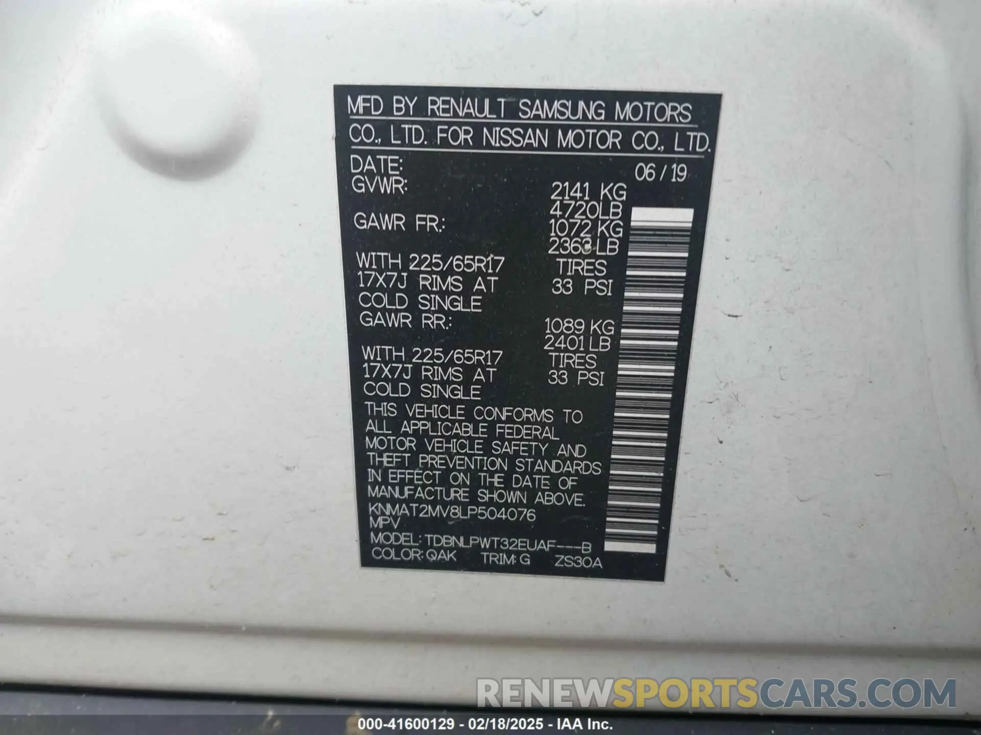 9 Photograph of a damaged car KNMAT2MV8LP504076 NISSAN ROGUE 2020