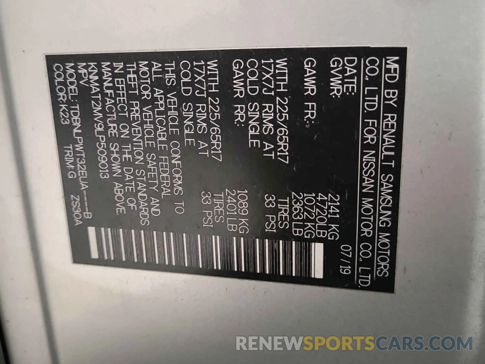 22 Photograph of a damaged car KNMAT2MV9LP509013 NISSAN ROGUE 2020