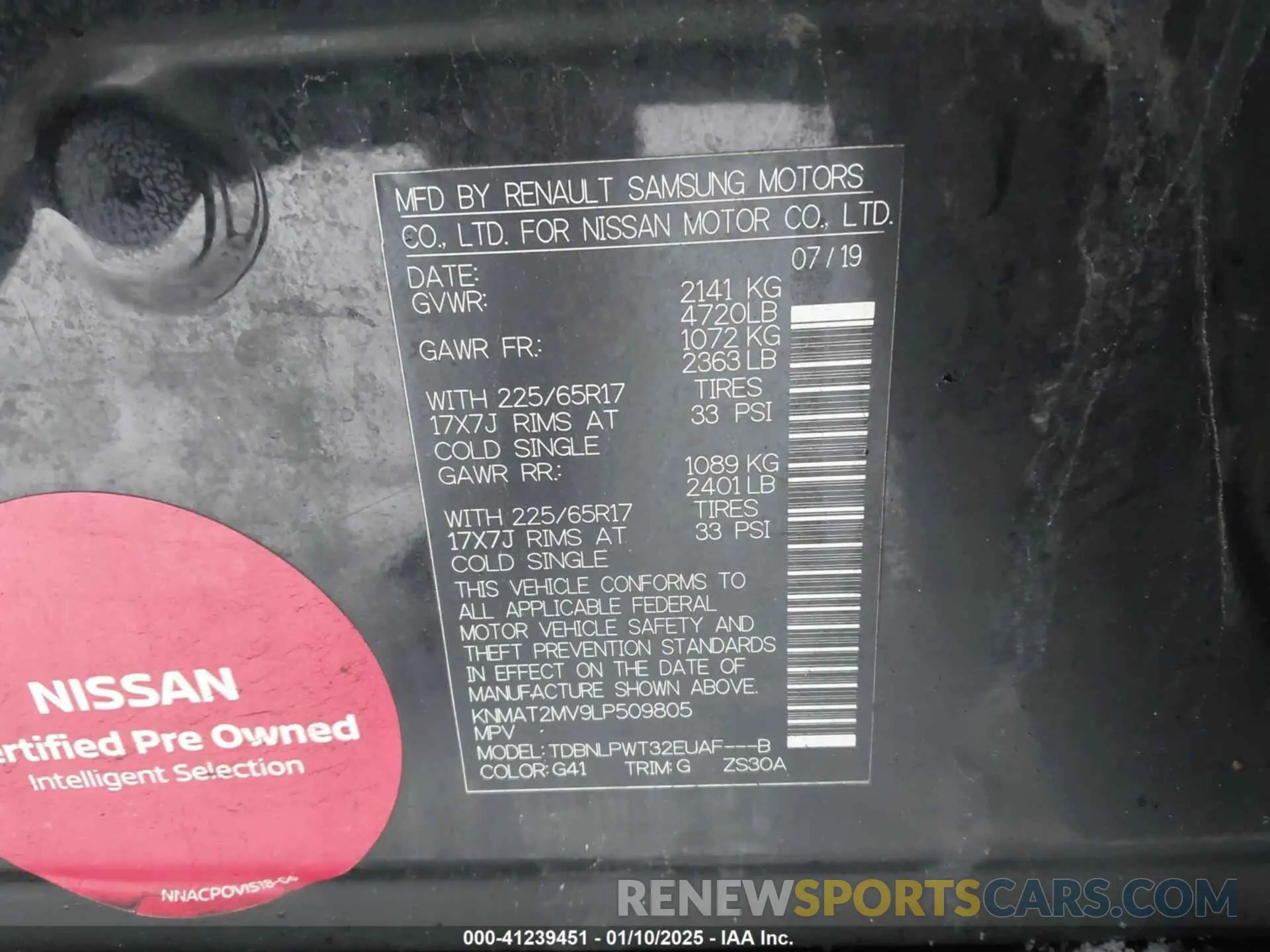 9 Photograph of a damaged car KNMAT2MV9LP509805 NISSAN ROGUE 2020