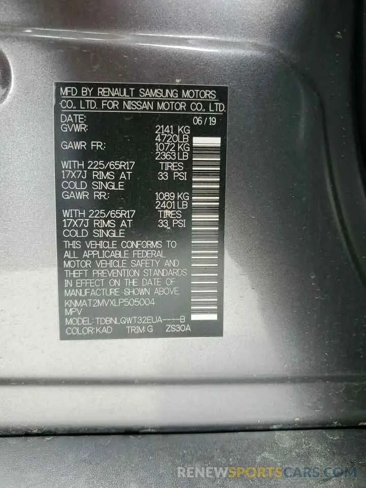 15 Photograph of a damaged car KNMAT2MVXLP505004 NISSAN ROGUE 2020