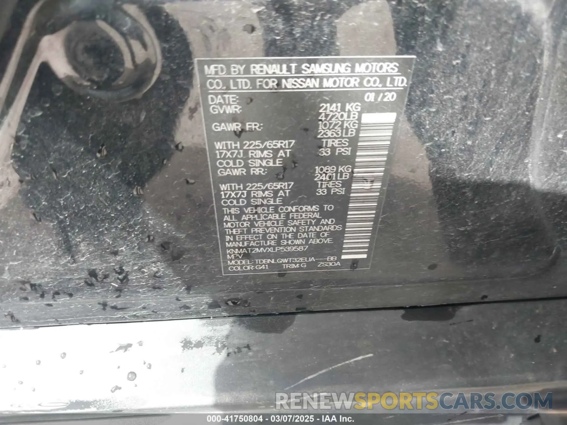 9 Photograph of a damaged car KNMAT2MVXLP539587 NISSAN ROGUE 2020