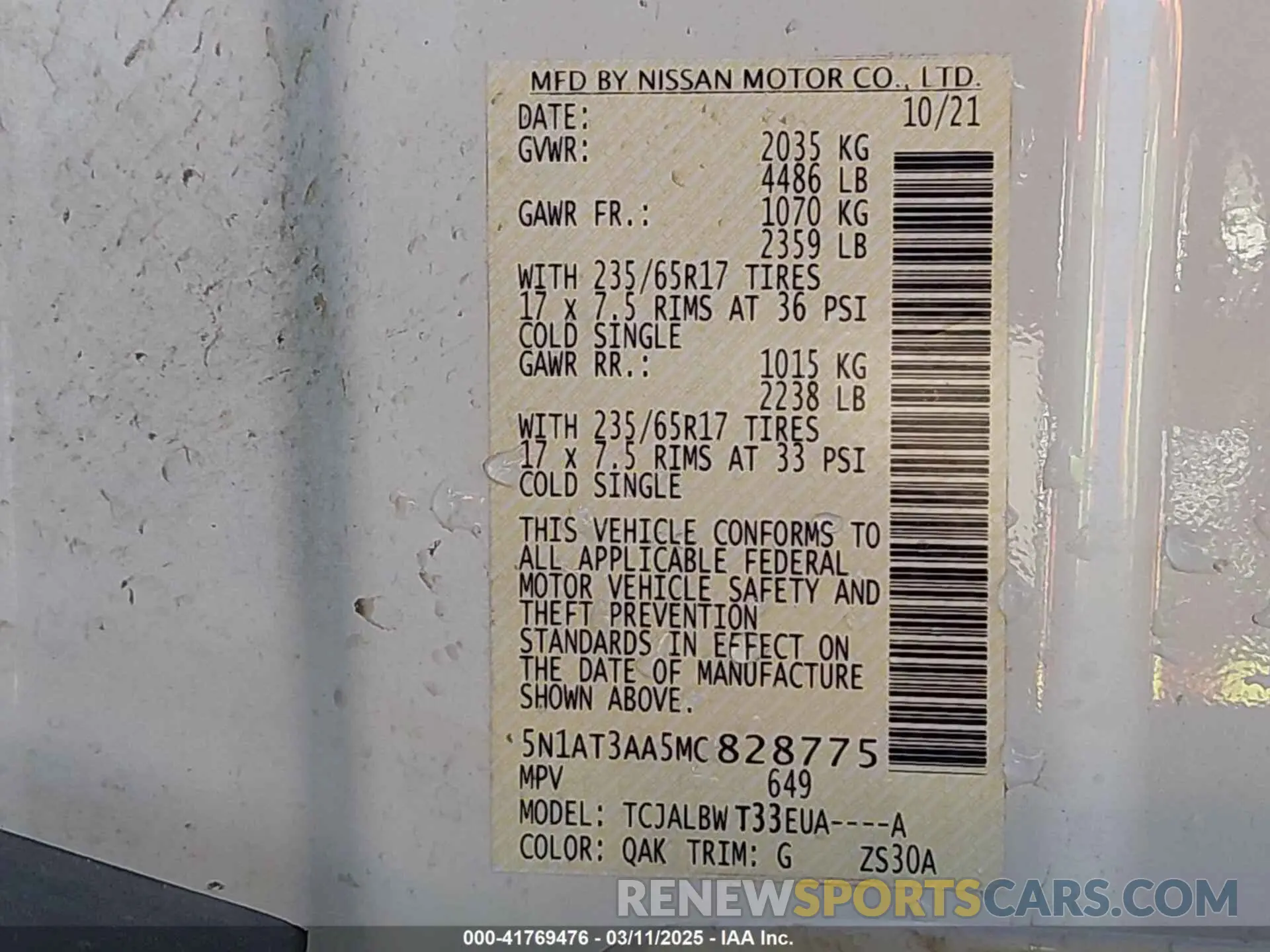 9 Photograph of a damaged car 5N1AT3AA5MC828775 NISSAN ROGUE 2021