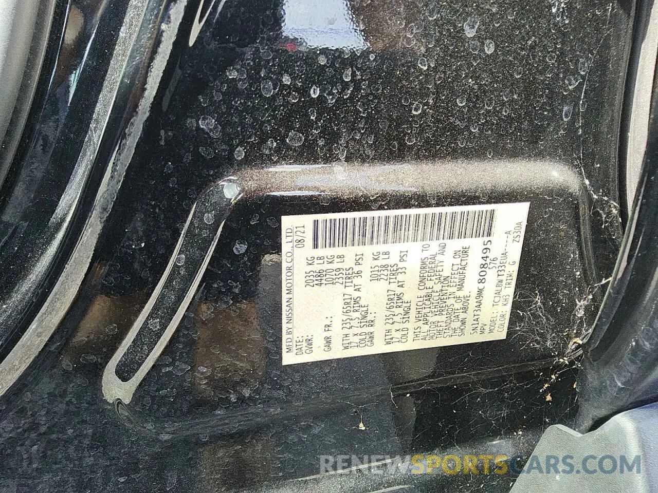 13 Photograph of a damaged car 5N1AT3AA9MC808495 NISSAN ROGUE 2021