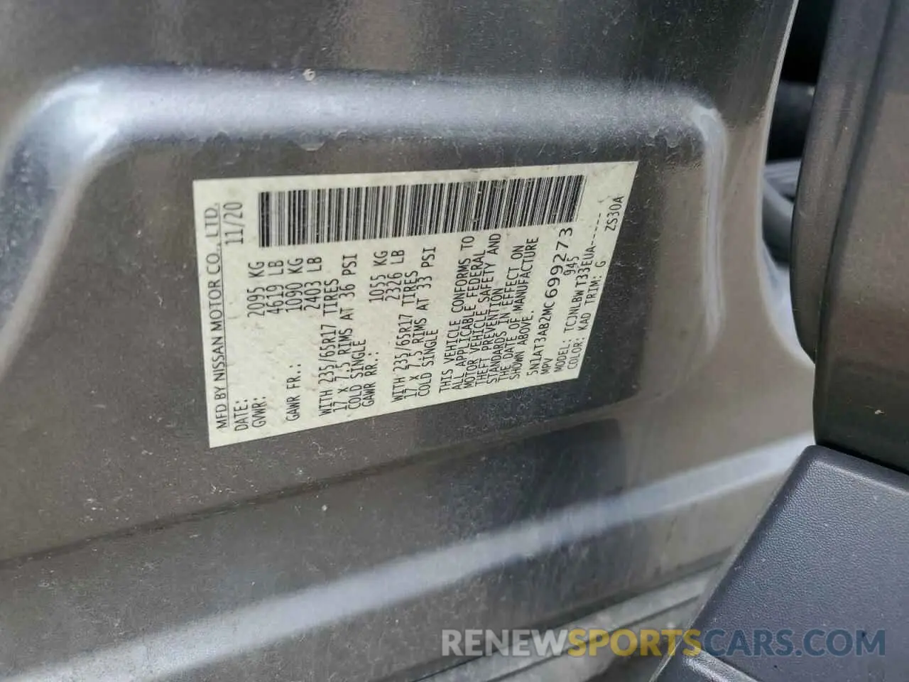 13 Photograph of a damaged car 5N1AT3AB2MC699273 NISSAN ROGUE 2021