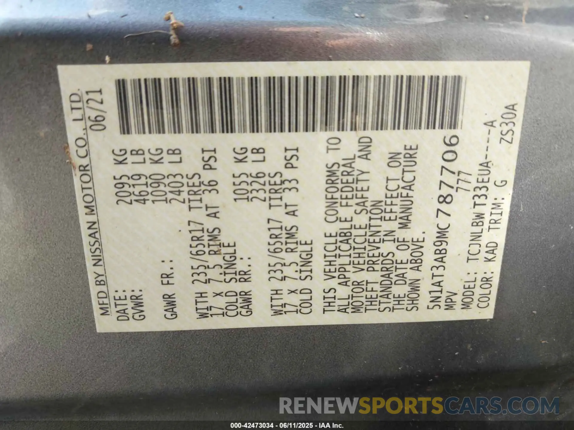 9 Photograph of a damaged car 5N1AT3AB9MC787706 NISSAN ROGUE 2021