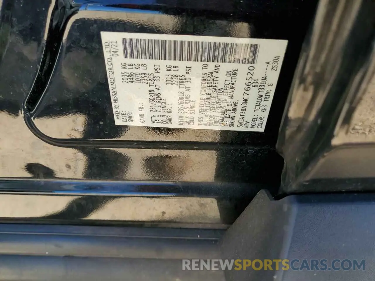 15 Photograph of a damaged car 5N1AT3BA3MC766520 NISSAN ROGUE 2021