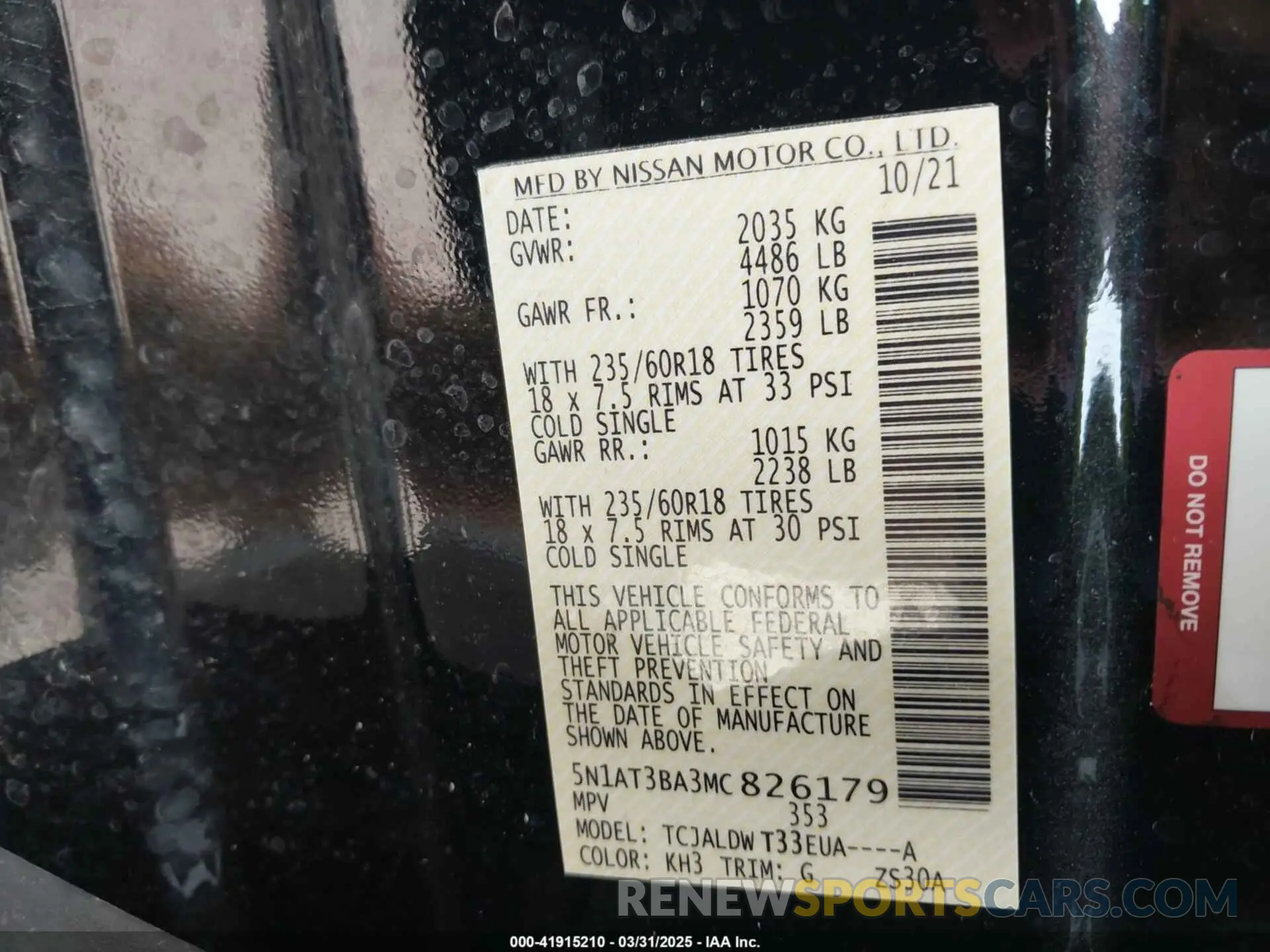 9 Photograph of a damaged car 5N1AT3BA3MC826179 NISSAN ROGUE 2021