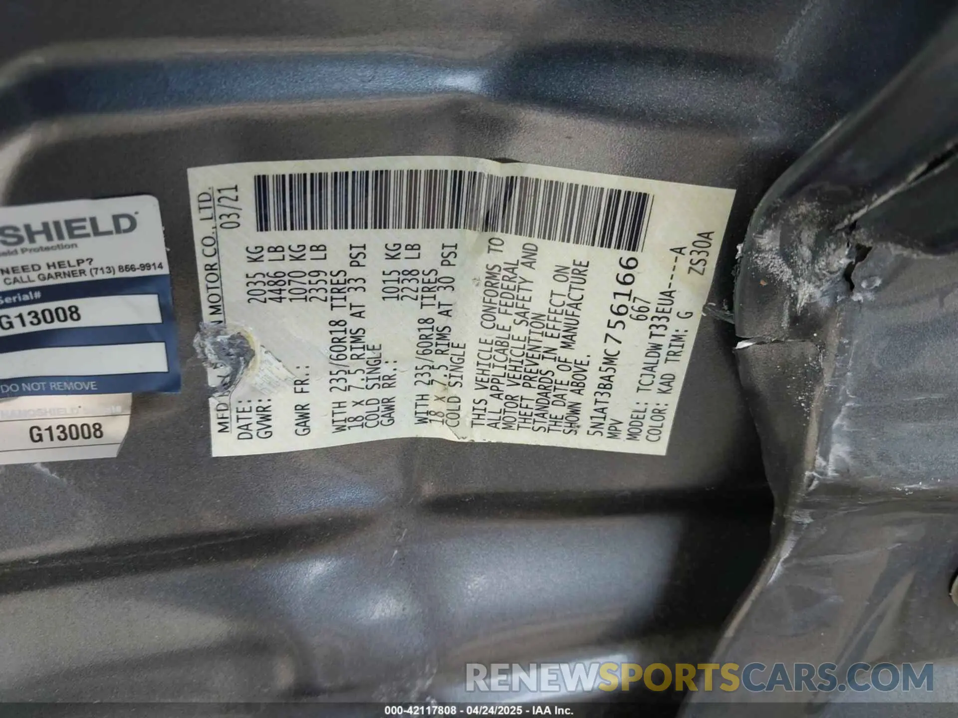 9 Photograph of a damaged car 5N1AT3BA5MC756166 NISSAN ROGUE 2021
