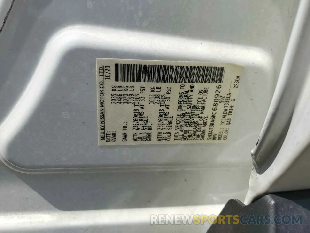 14 Photograph of a damaged car 5N1AT3BA6MC680926 NISSAN ROGUE 2021