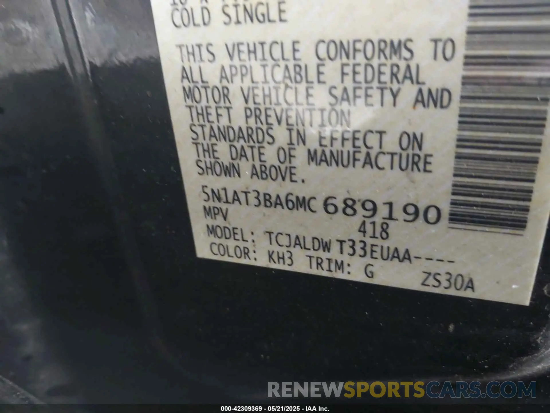 9 Photograph of a damaged car 5N1AT3BA6MC689190 NISSAN ROGUE 2021
