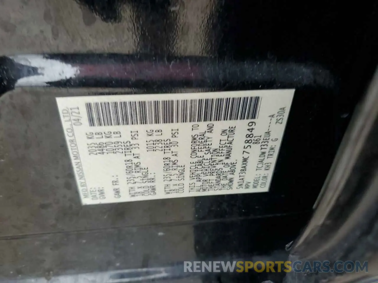 13 Photograph of a damaged car 5N1AT3BAXMC758849 NISSAN ROGUE 2021