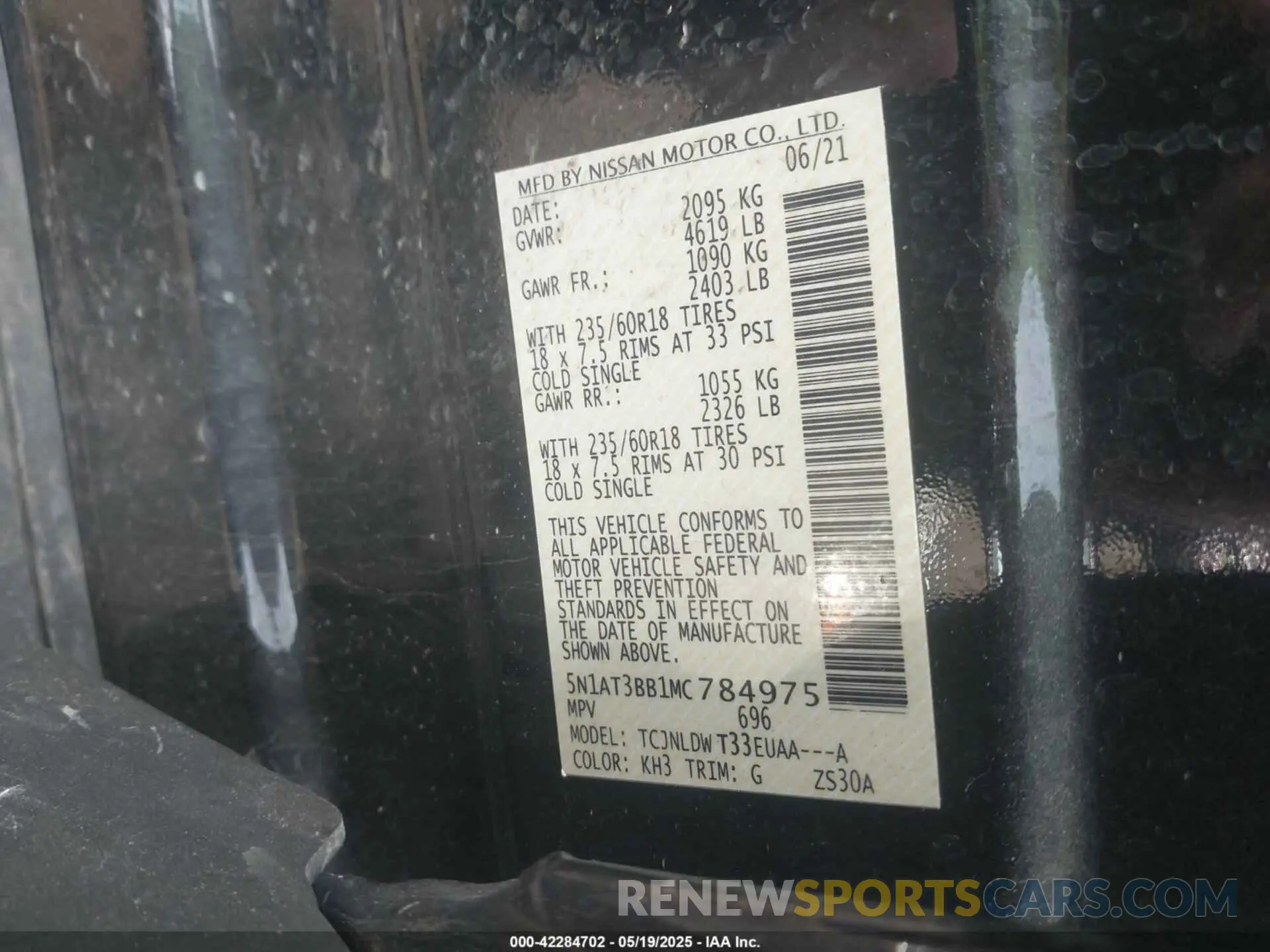 9 Photograph of a damaged car 5N1AT3BB1MC784975 NISSAN ROGUE 2021