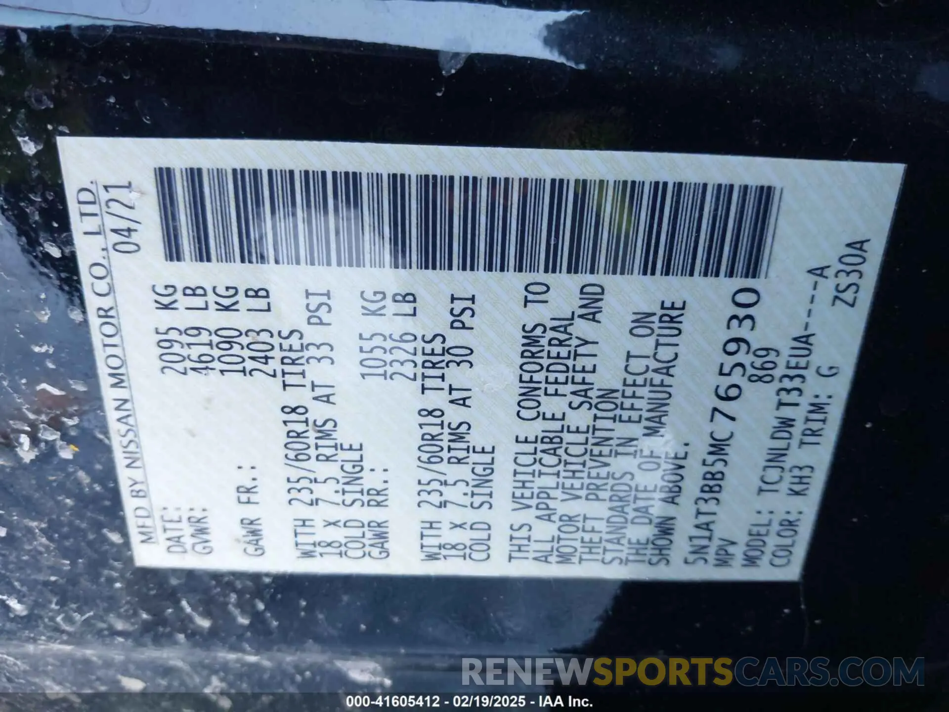9 Photograph of a damaged car 5N1AT3BB5MC765930 NISSAN ROGUE 2021
