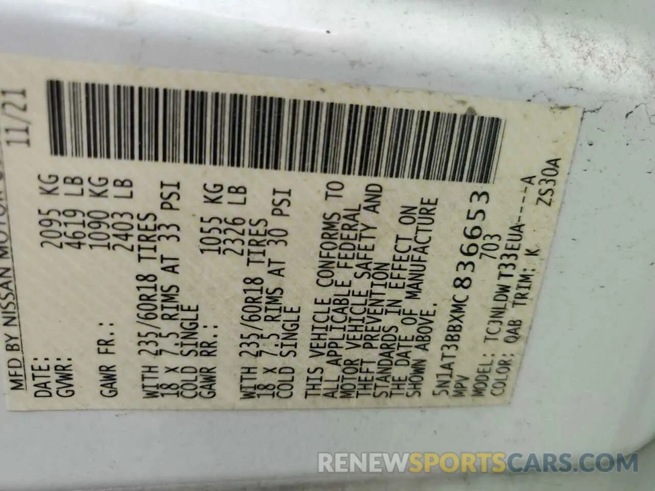 14 Photograph of a damaged car 5N1AT3BBXMC836653 NISSAN ROGUE 2021