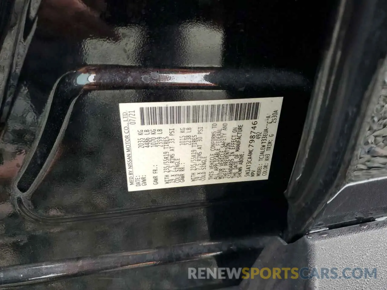14 Photograph of a damaged car 5N1AT3CA4MC798746 NISSAN ROGUE 2021