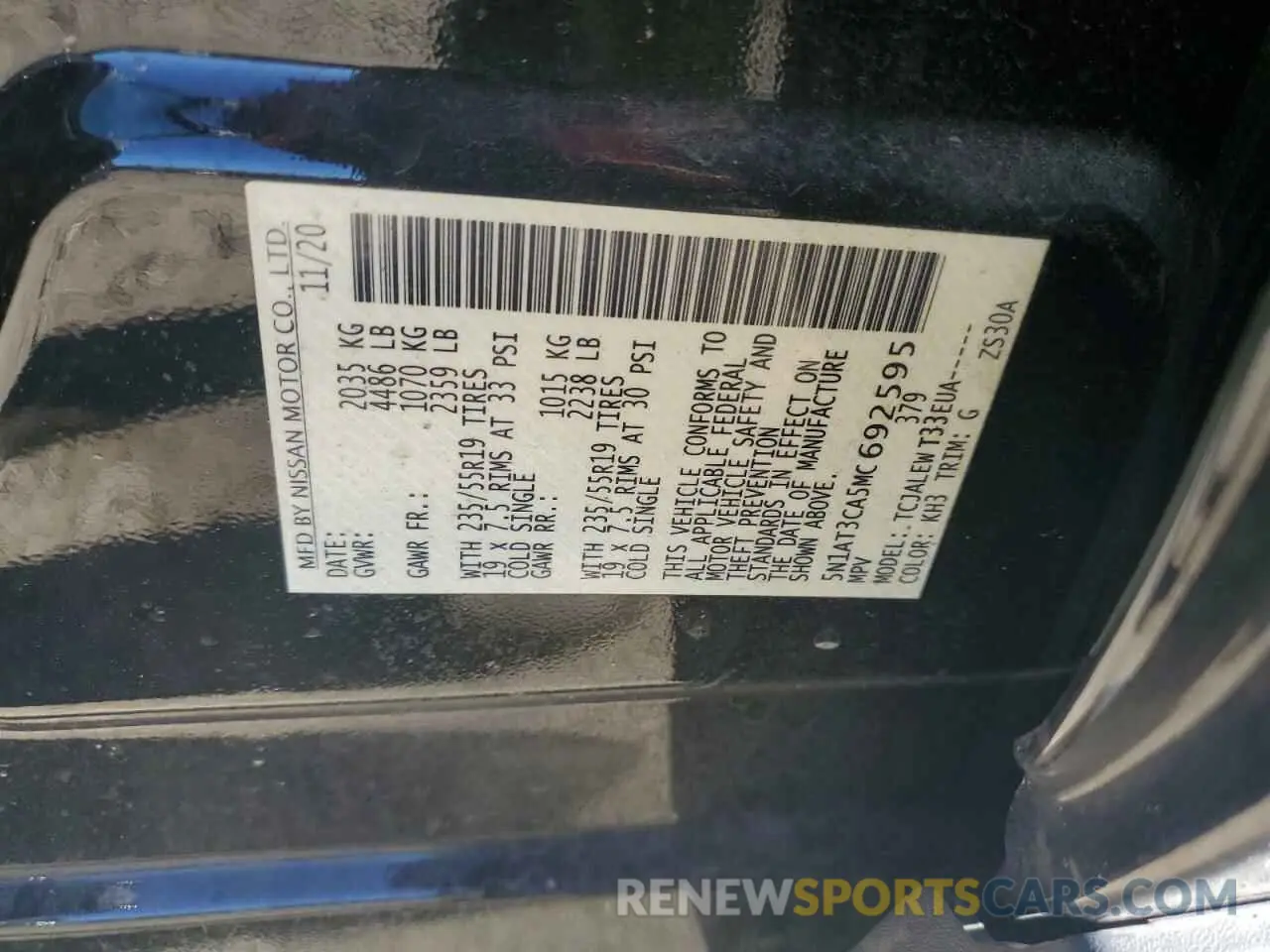 14 Photograph of a damaged car 5N1AT3CA5MC692595 NISSAN ROGUE 2021