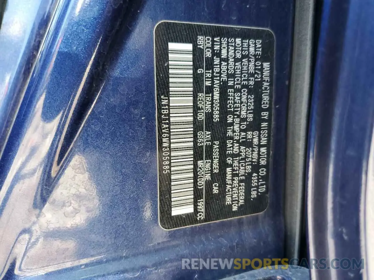 13 Photograph of a damaged car JN1BJ1AV6MW305885 NISSAN ROGUE 2021