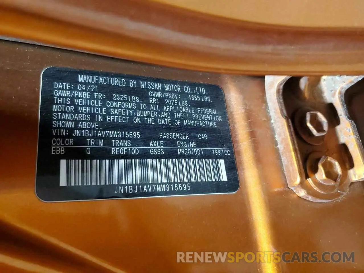 13 Photograph of a damaged car JN1BJ1AV7MW315695 NISSAN ROGUE 2021